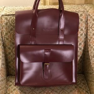 Dr. Martens burgundy leather backpack